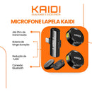 Microfone de Lapela Sem Fio KAIDI KMF4-C – Tipo-C Magnético e Alta Qualidade de Som Bateria Longa