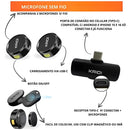 Microfone de Lapela Sem Fio KAIDI KMF4-C – Tipo-C Magnético e Alta Qualidade de Som Bateria Longa